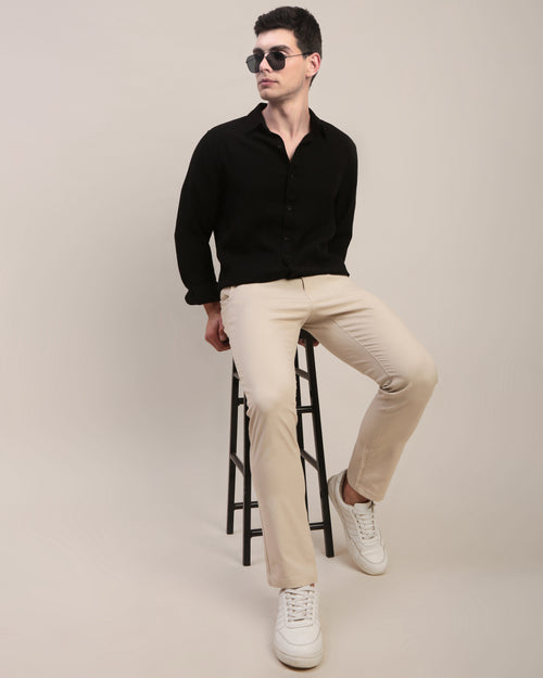 Men Comfort Slim Fit Low-Rise Chinos
