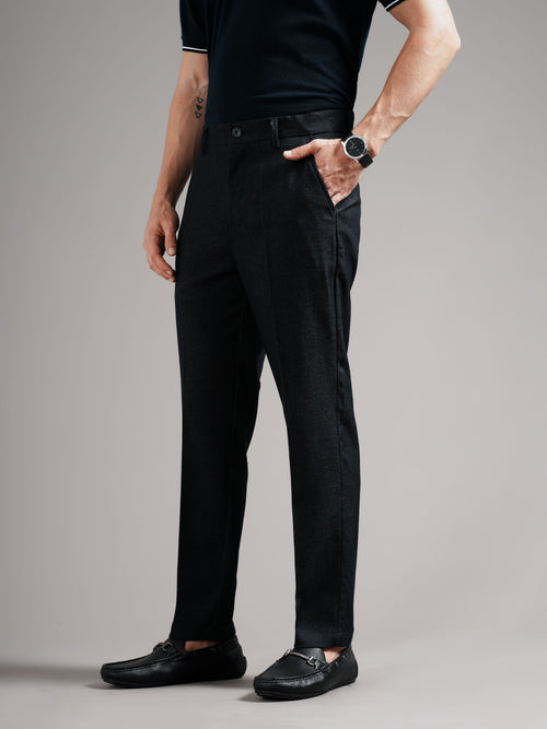 Men Tailored Straight Fit Low-Rise Trousers