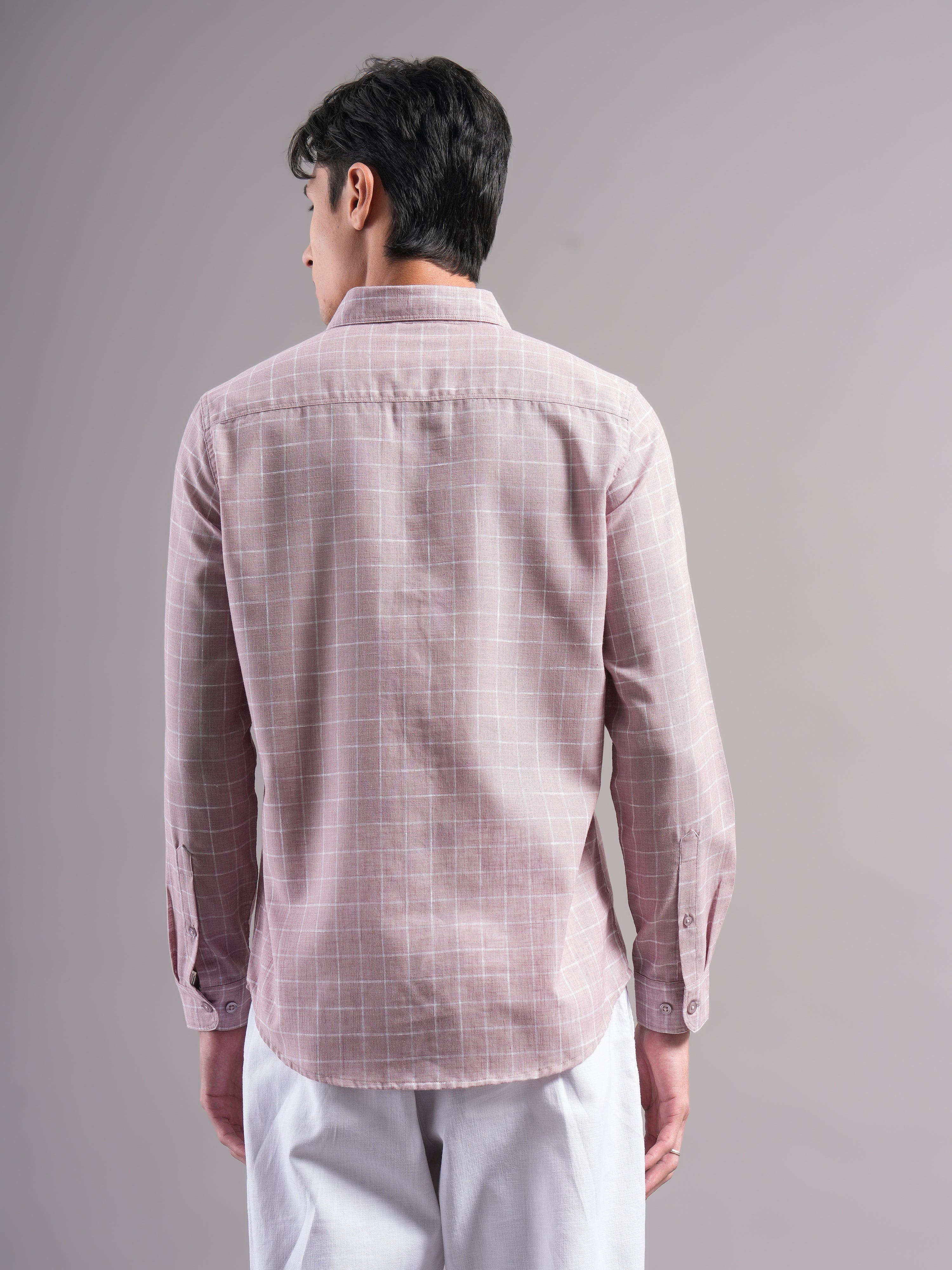 Men Smart Slim Fit Checked Casual Shirt