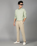 Men Smart Slim Fit Floral Printed Spread Collar Cotton Casual Shirt