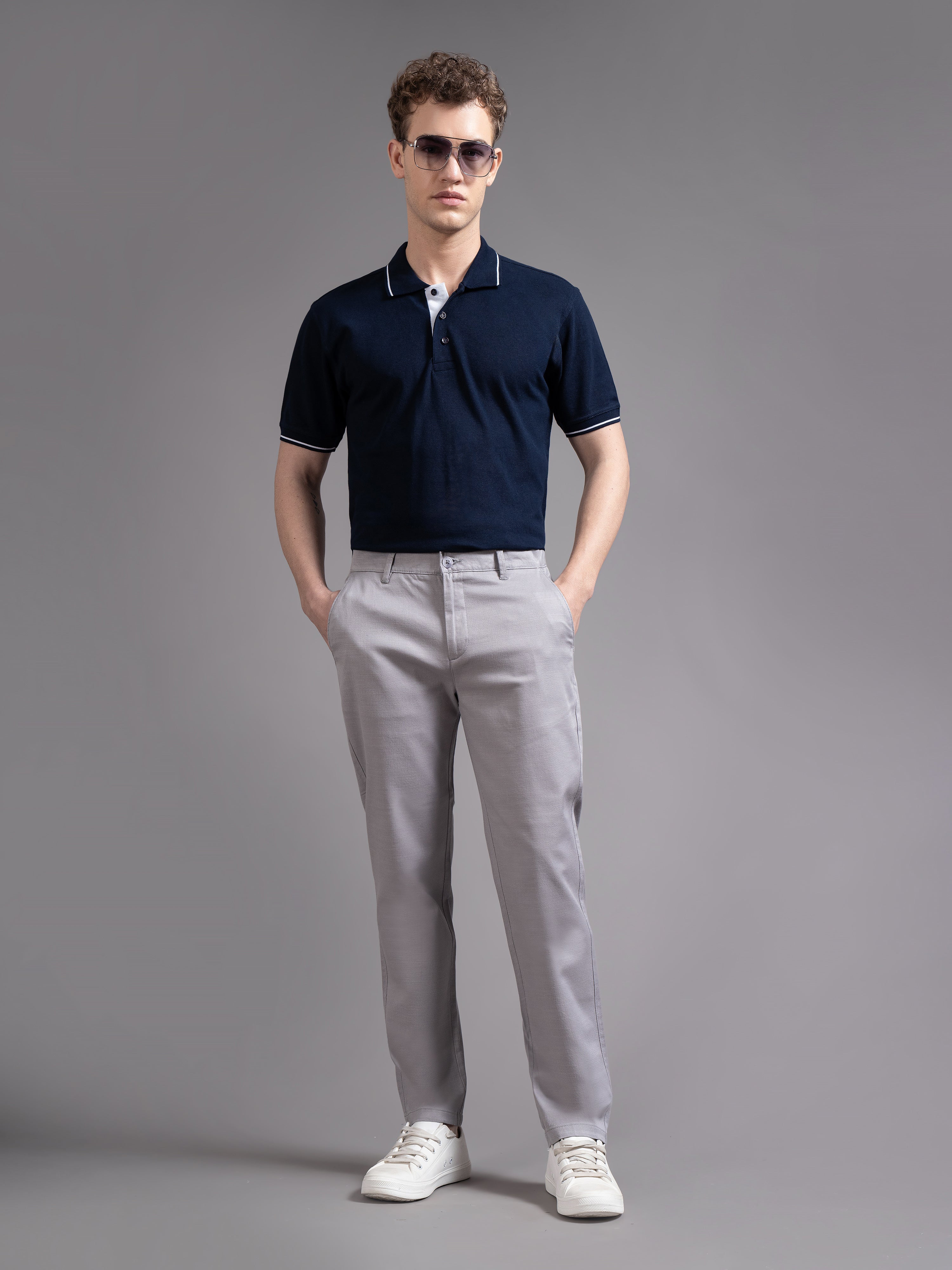 Men Slim Fit Low-Rise Chinos