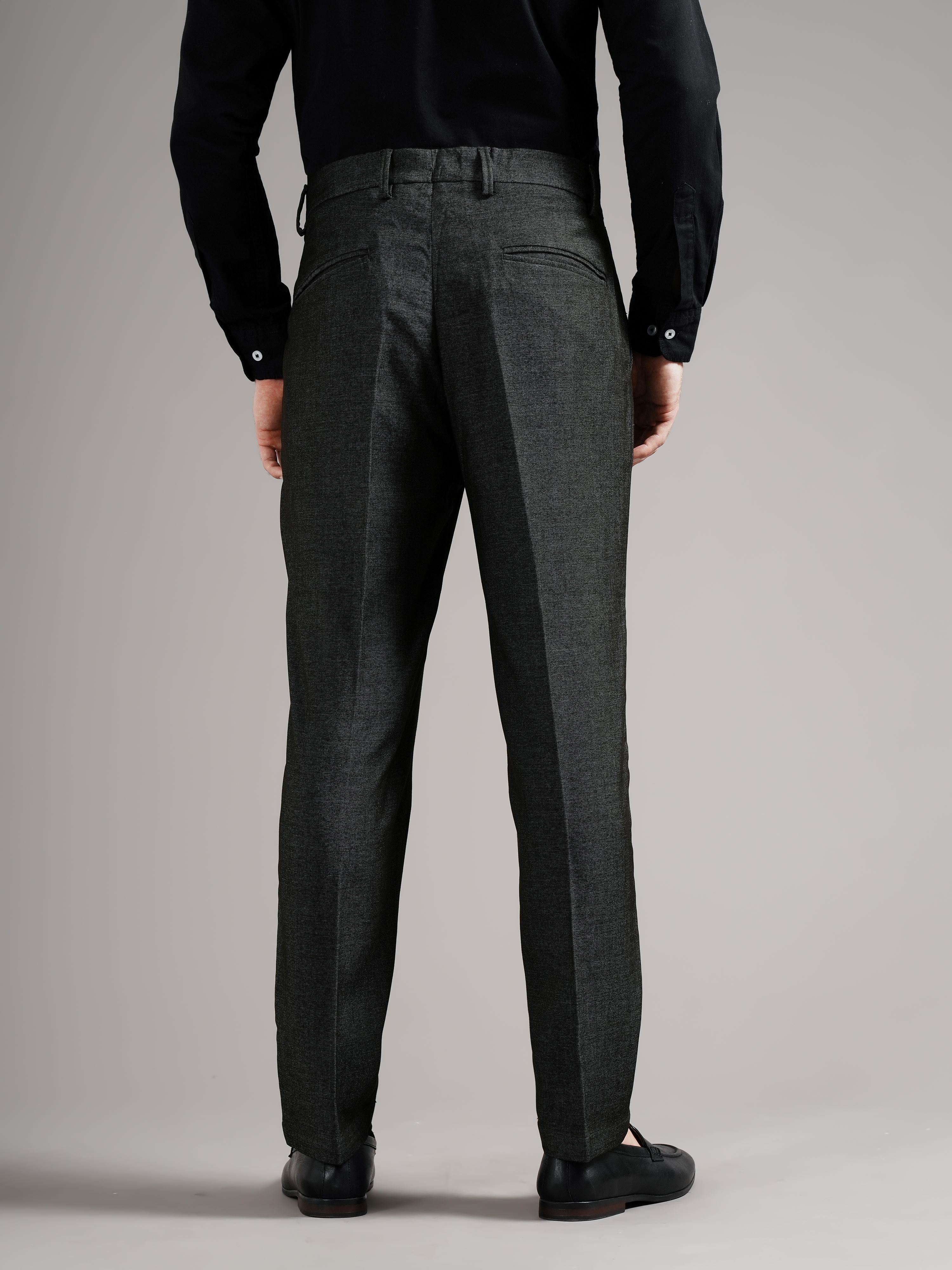 Men Tailored Straight Fit Low-Rise Trousers