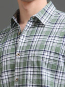 Men Smart Slim Fit Checked Casual Shirt