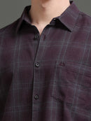 Men Smart Slim Fit Checked Casual Shirt