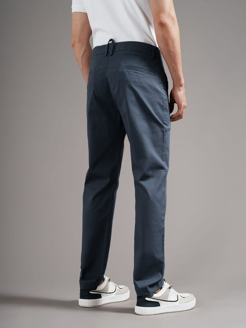 Men Tailored Low-Rise Chinos Trousers