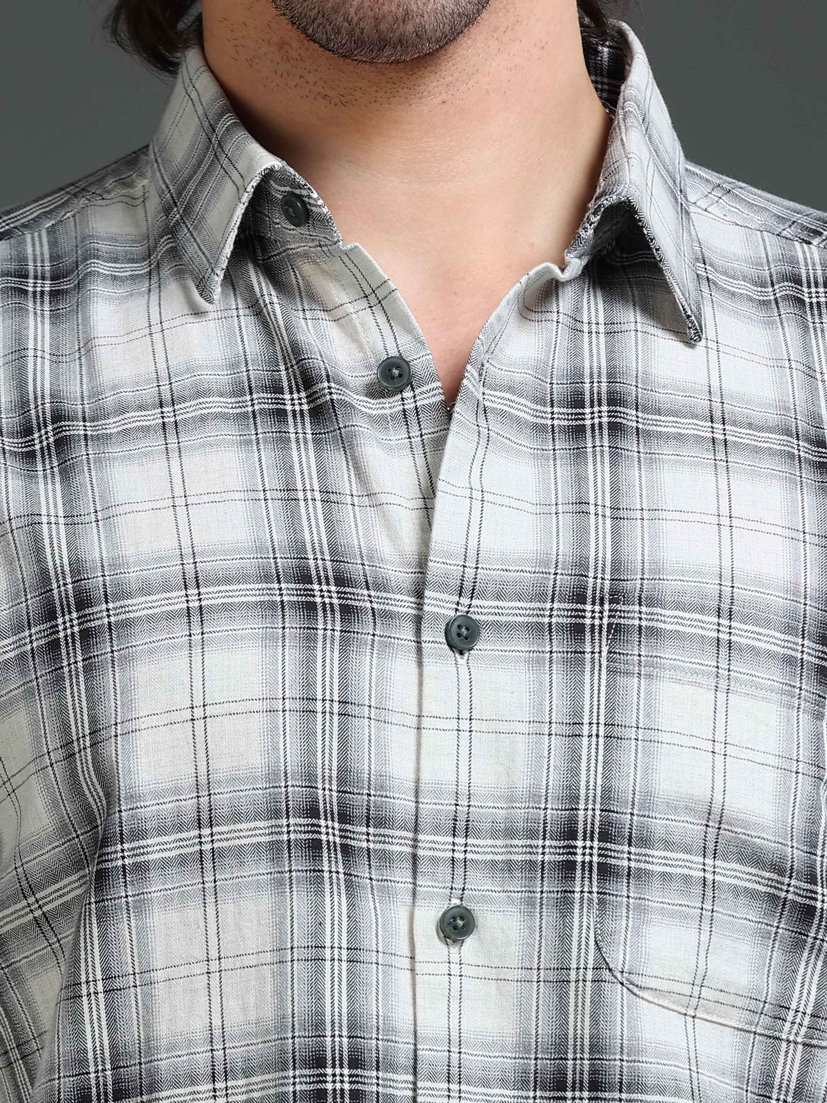 Men's Mellange Twill Checks Shirt