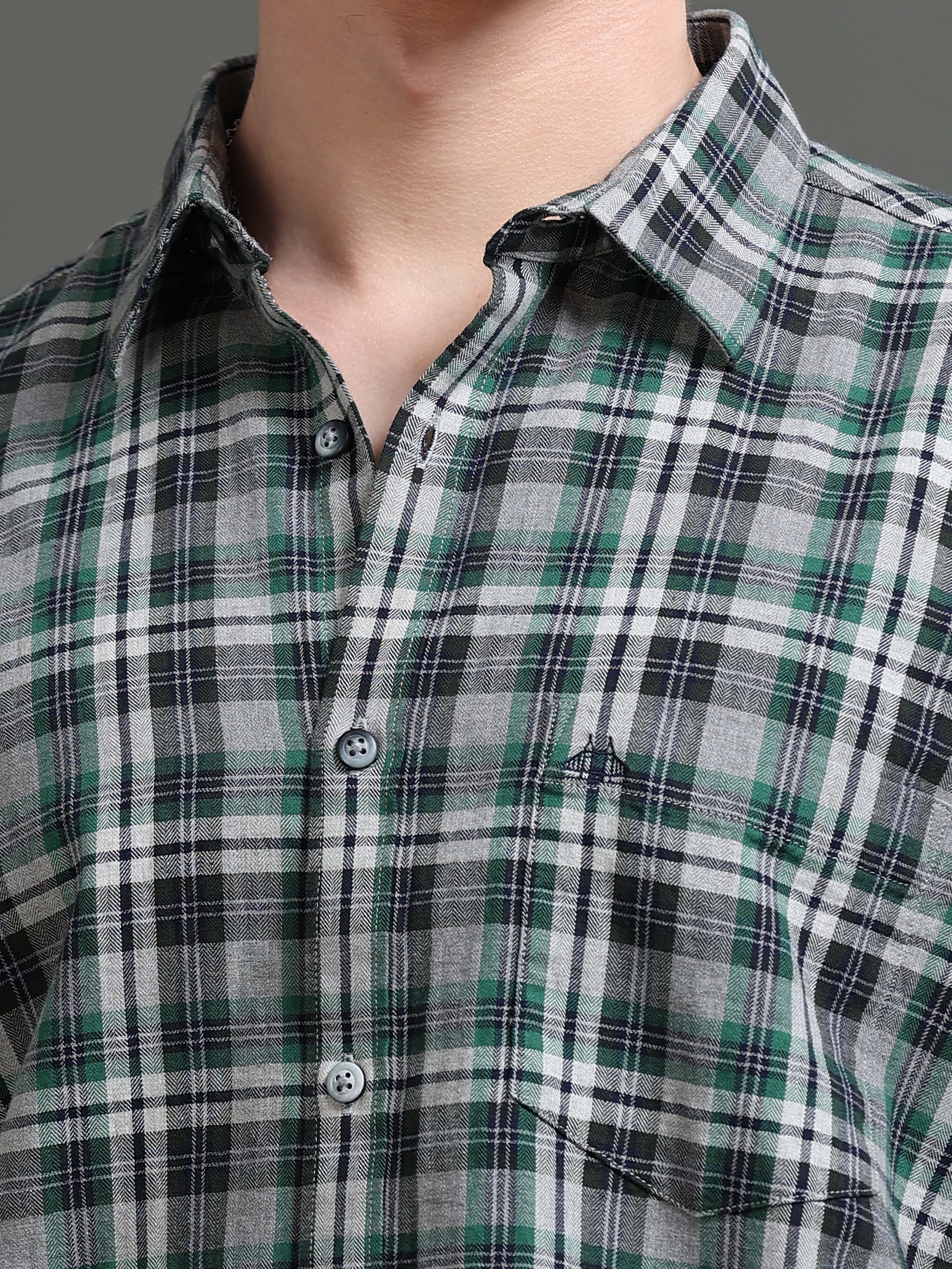 Men Smart Slim Fit Tartan Checks Checked Casual Shirt