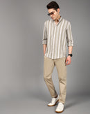 Men Comfort Fit Vertical Striped Casual Shirt