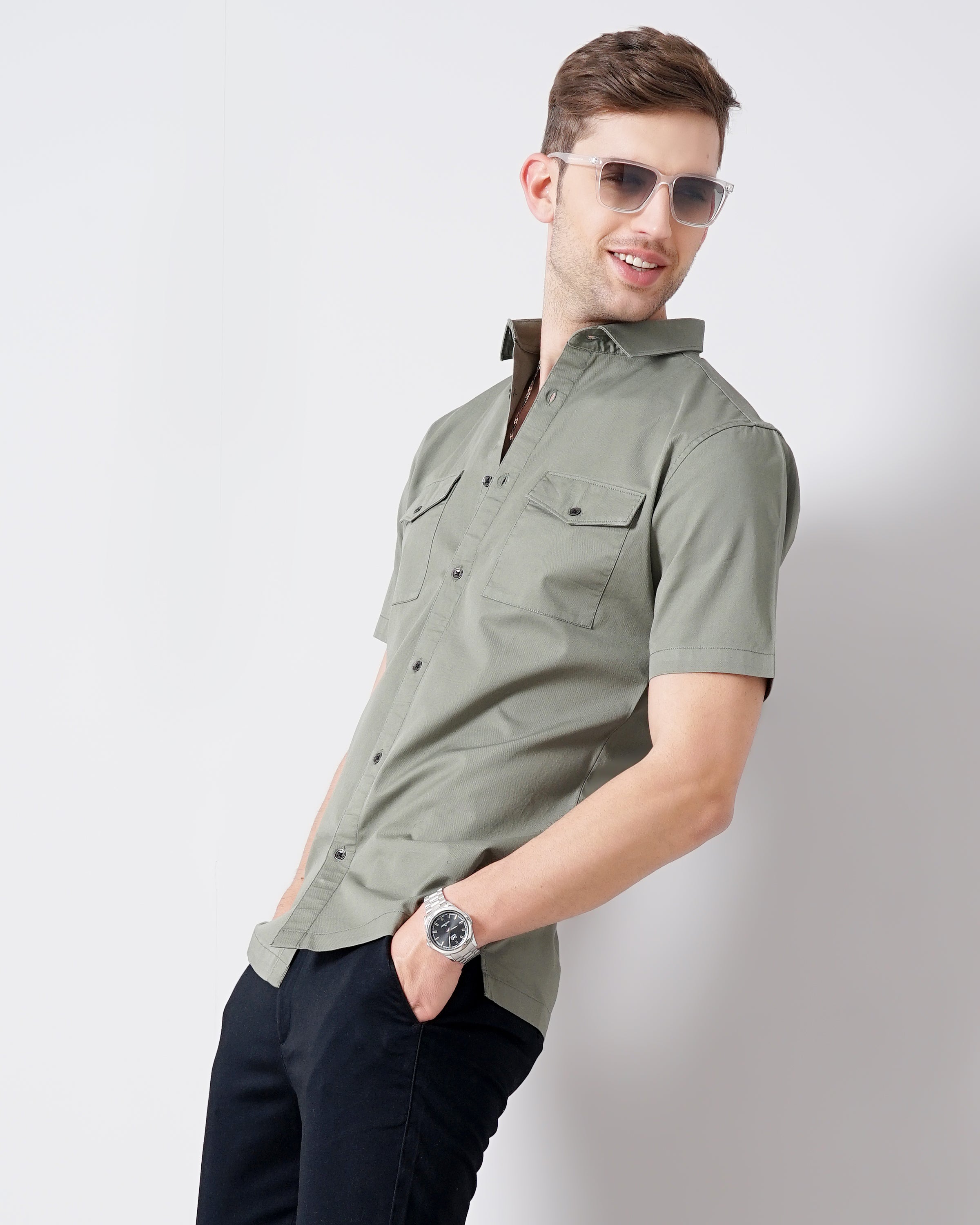 DOUBLE POCKET SLIM FIT SHIRT