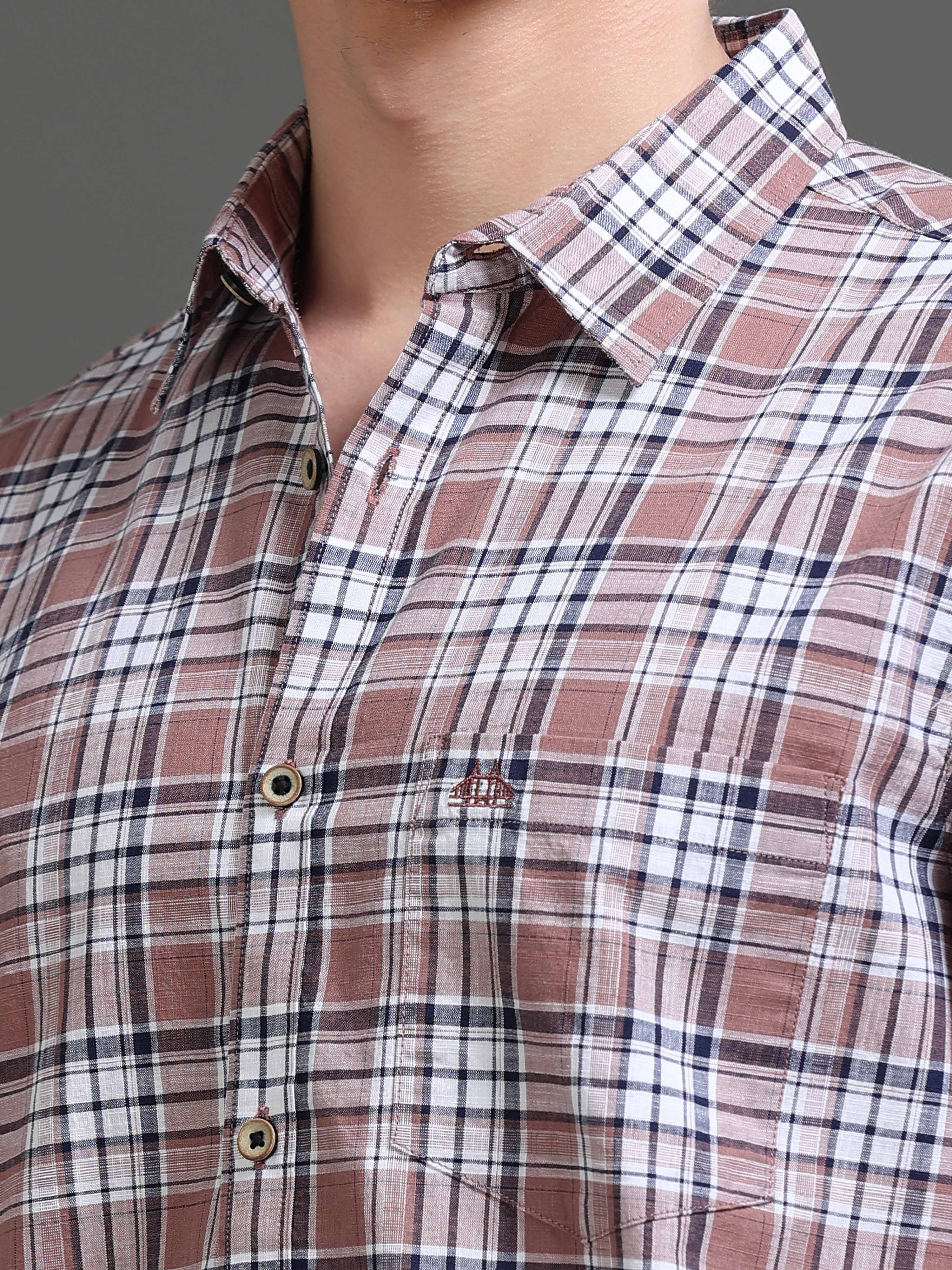 Men Smart Slim Fit Tartan Checks Checked Casual Shirt