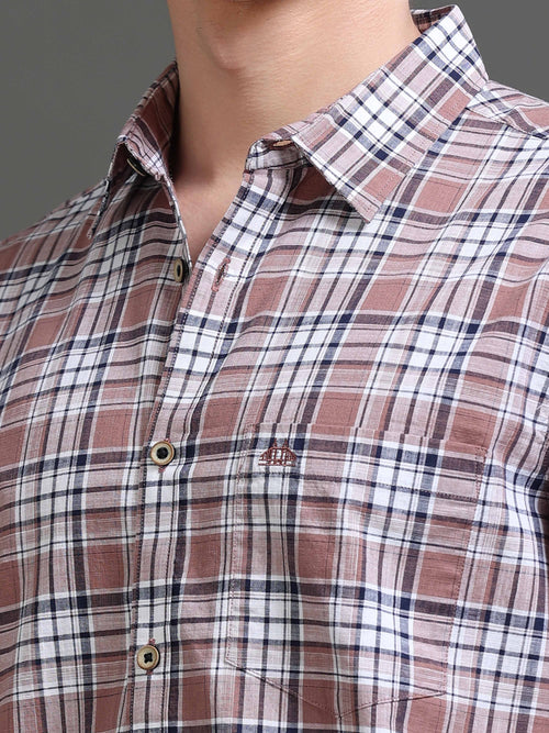 Men Smart Slim Fit Tartan Checks Checked Casual Shirt