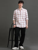 Men Smart Slim Fit Checked Casual Shirt