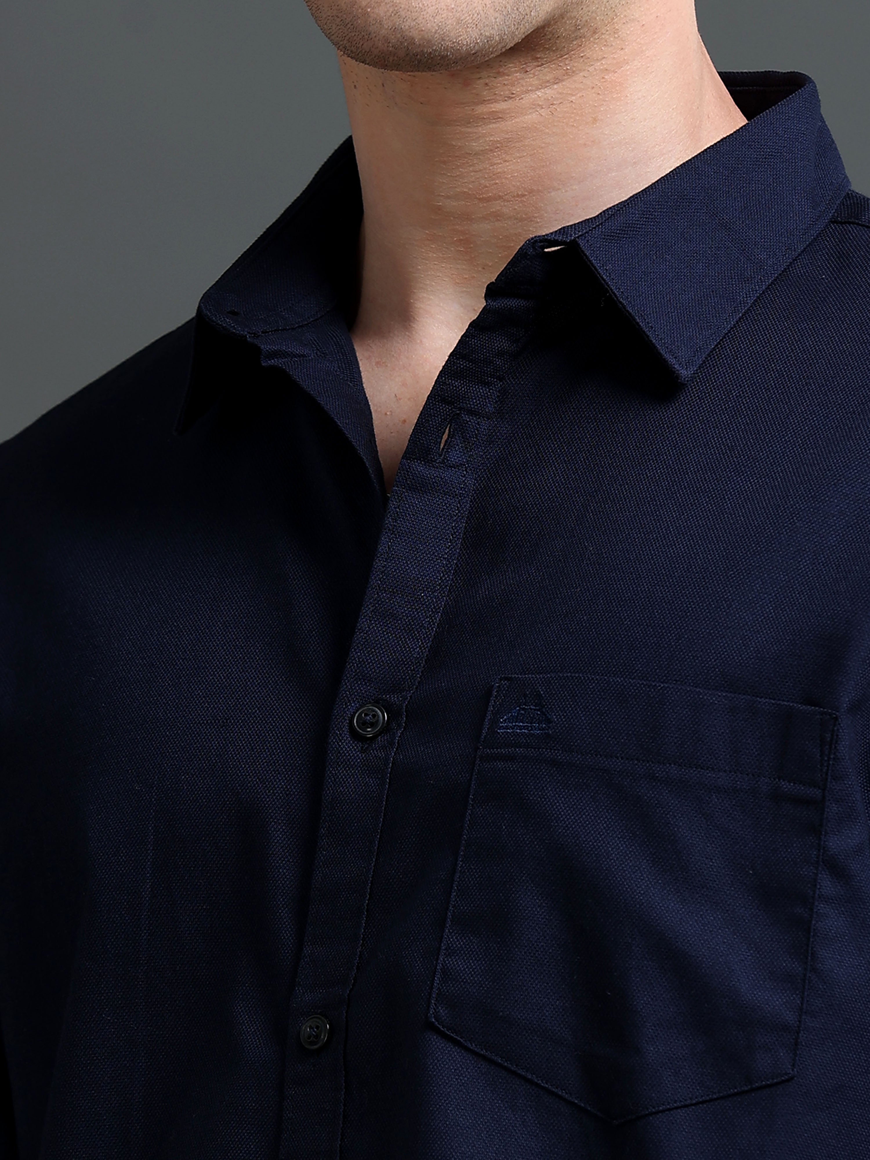 Men's Bird Eye Slim Fit  Dobby Shirt