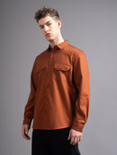 Men Smart Fit Solid Spread Collar Cotton Casual Shirt