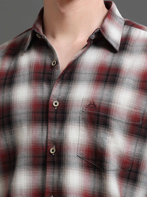 Men Smart Slim Fit Tartan Checks Checked Casual Shirt