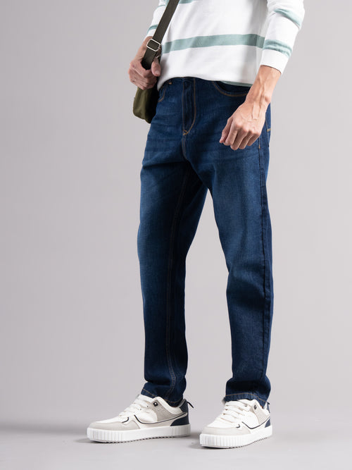 Men Smart Slim Fit Mid-Rise Light Fade Jeans
