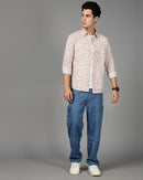 Men Floral Print Slim Fit Shirt with Patch Pocket