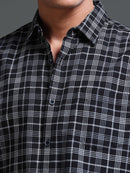 Men's Premium Oxford Checks Black Shirt