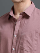 Men's Slub Slim Fit Solid Shirt