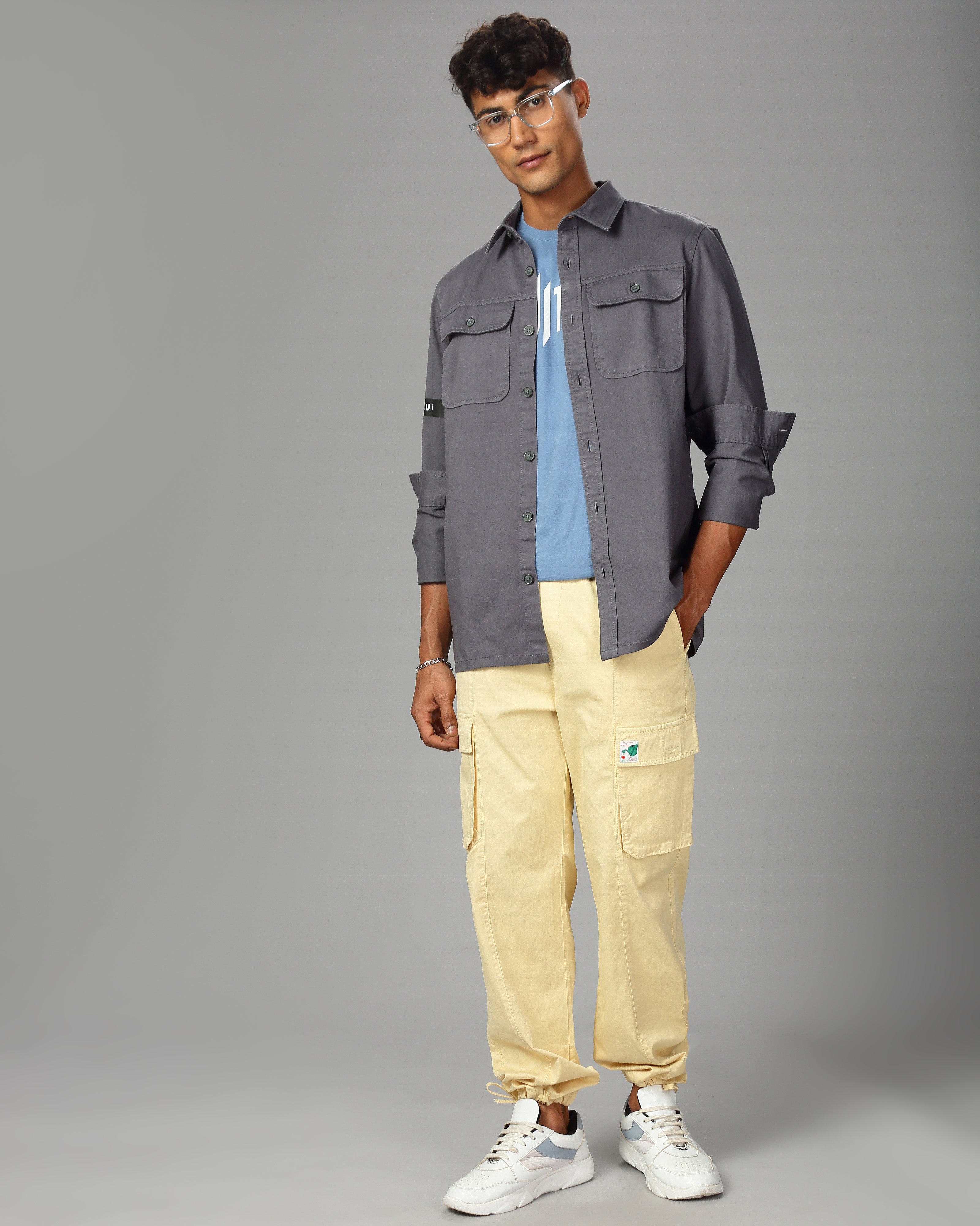 Men Overshirt Fit Shacket