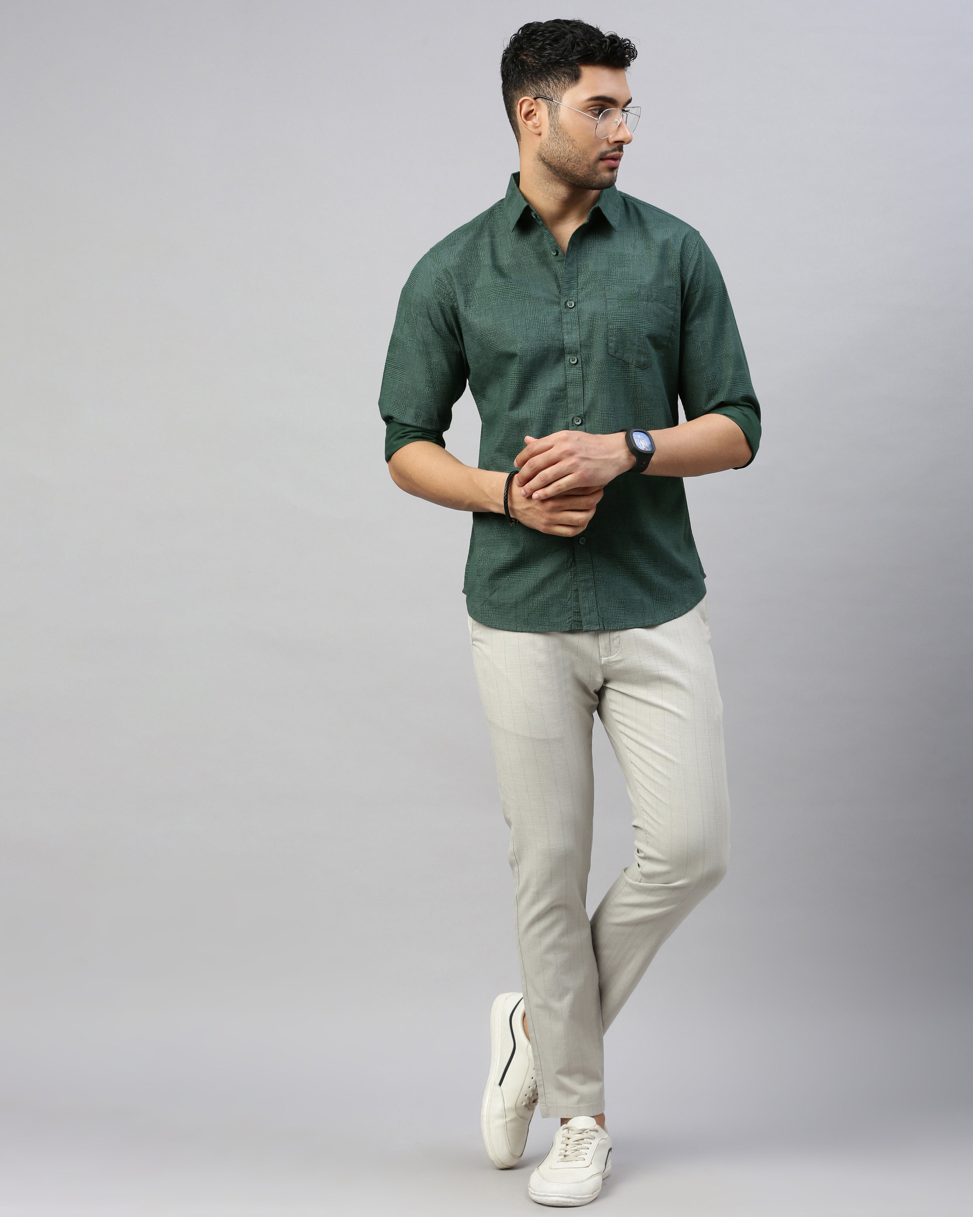 Men Standard Slim Fit Opaque Casual Shirt