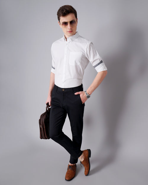 Slim Fit Flat-Front Trousers