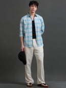 Men Smart Slim Fit Checked Casual Shirt