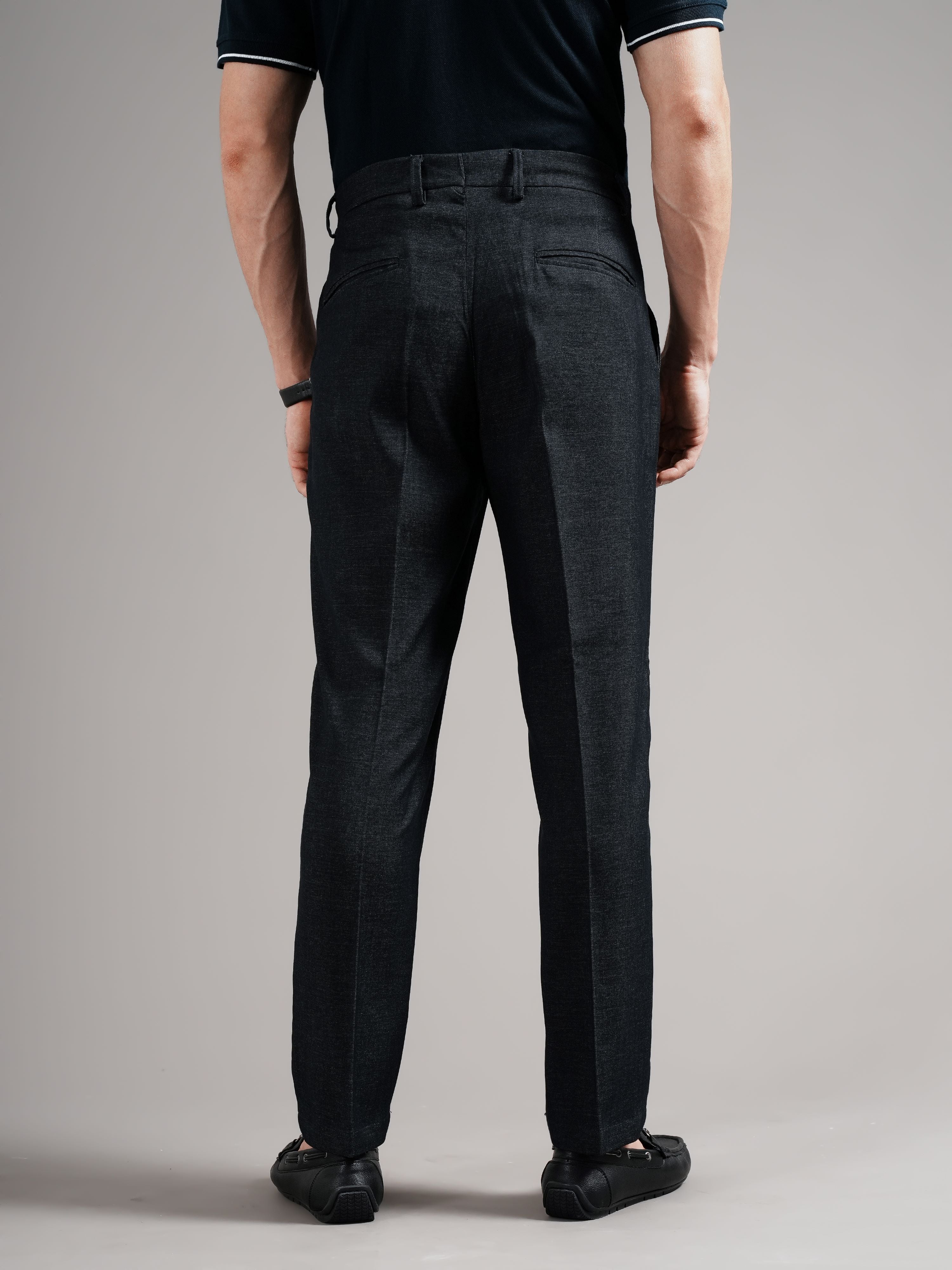 Men Tailored Straight Fit Low-Rise Trousers