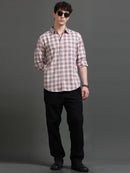 Men Smart Slim Fit Checked Casual Shirt