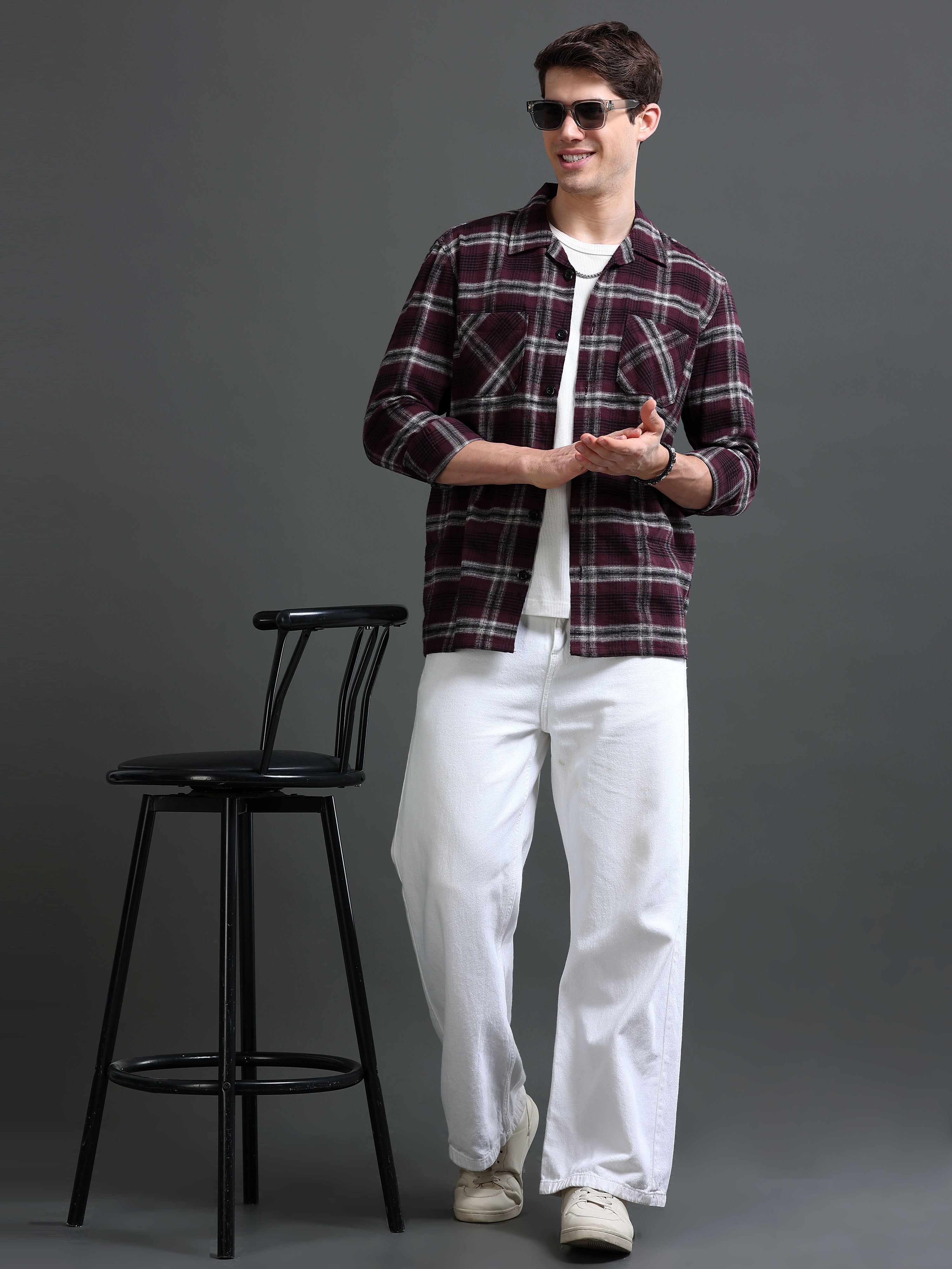 Men's Flannel Checked Slim Fit Shirt