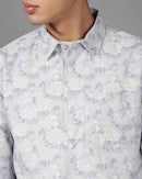 Men Floral Print Slim Fit Shirt with Patch Pocket