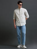 Men's Slim Fit Stripes Cotton Shirt