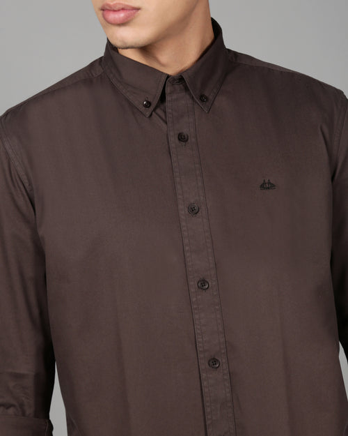 Smart Slim Fit Spread Collar Cotton Casual Shirt