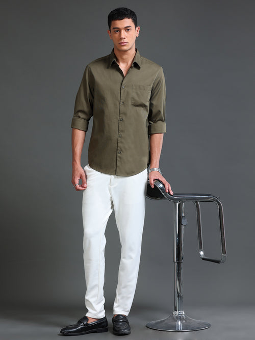 Men Dobby Solid Shirts