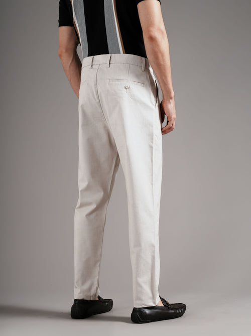 Men Tailored Straight Fit Low-Rise Trousers