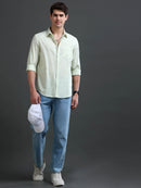 Men's Slub Slim Fit Solid Shirt