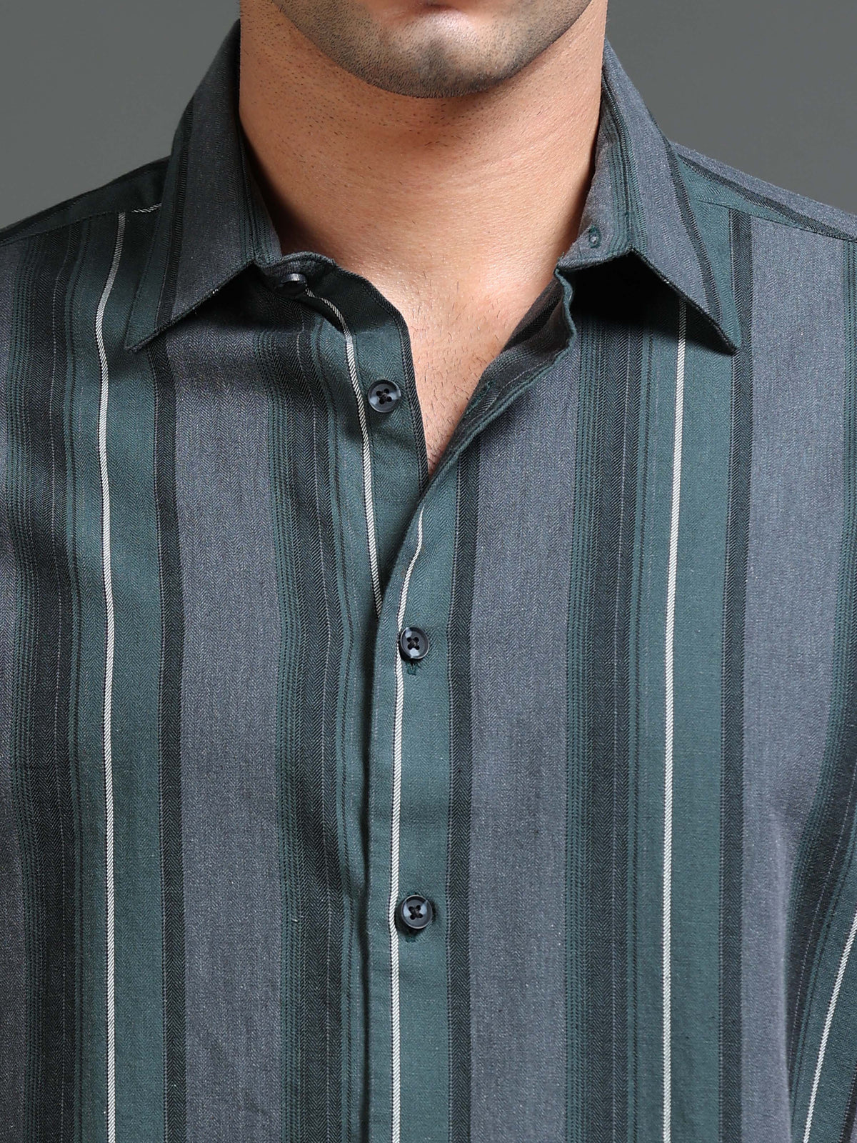 Men's Melange Twill Stripes Shirt