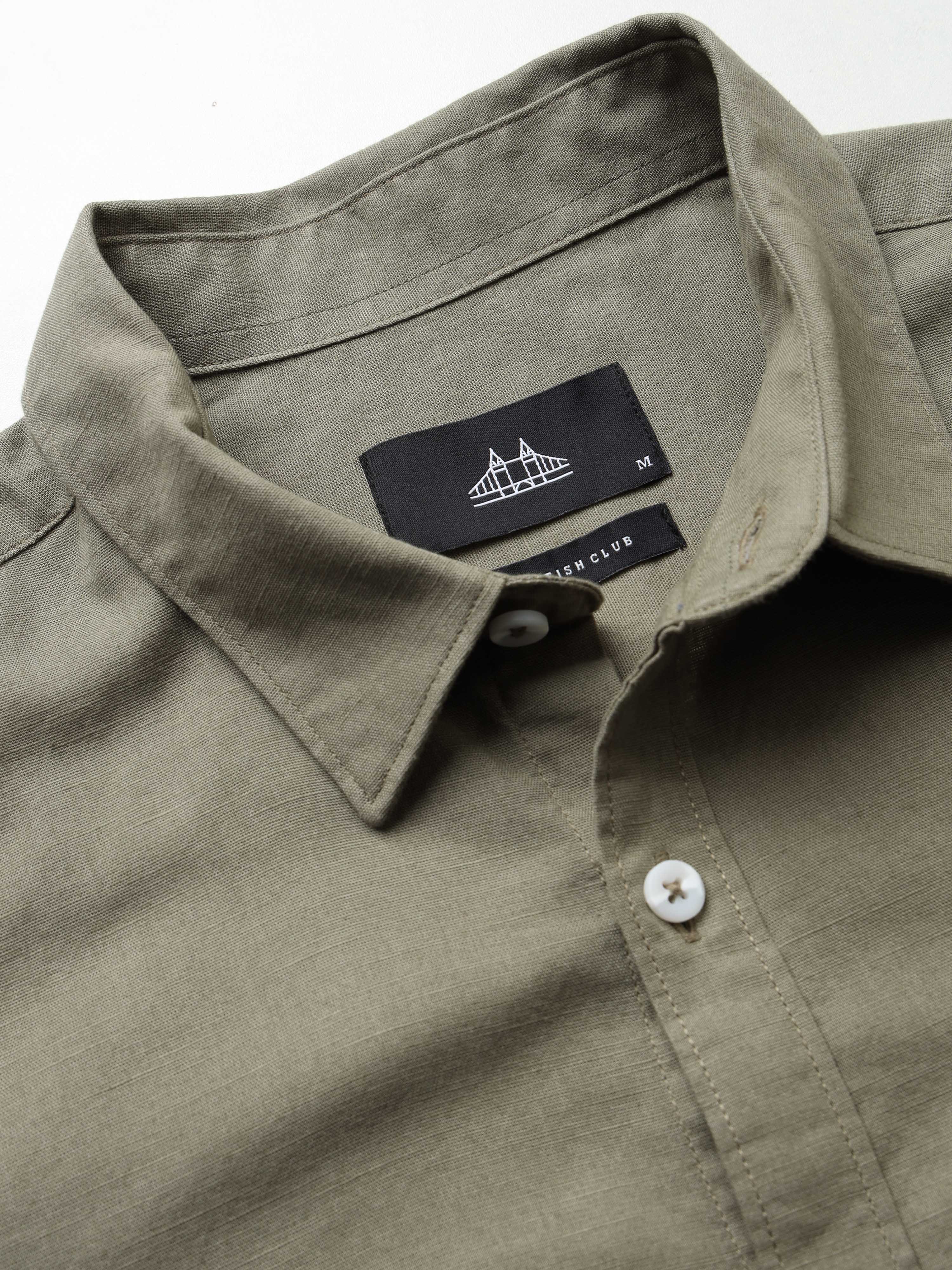 Men's Slub Slim Fit Solid Shirt