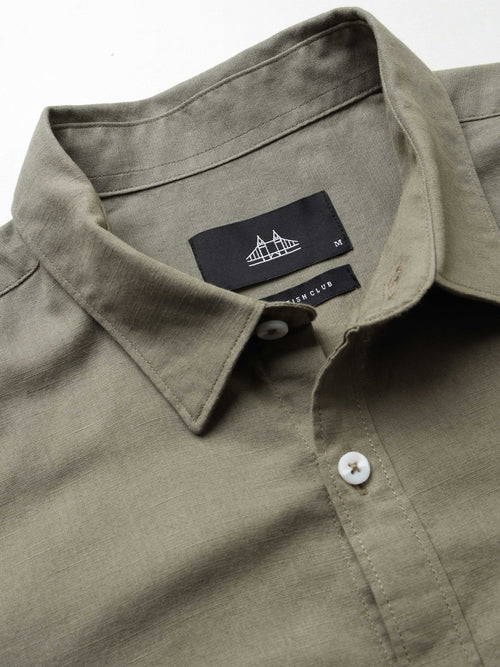 Men's Slub Slim Fit Solid Shirt