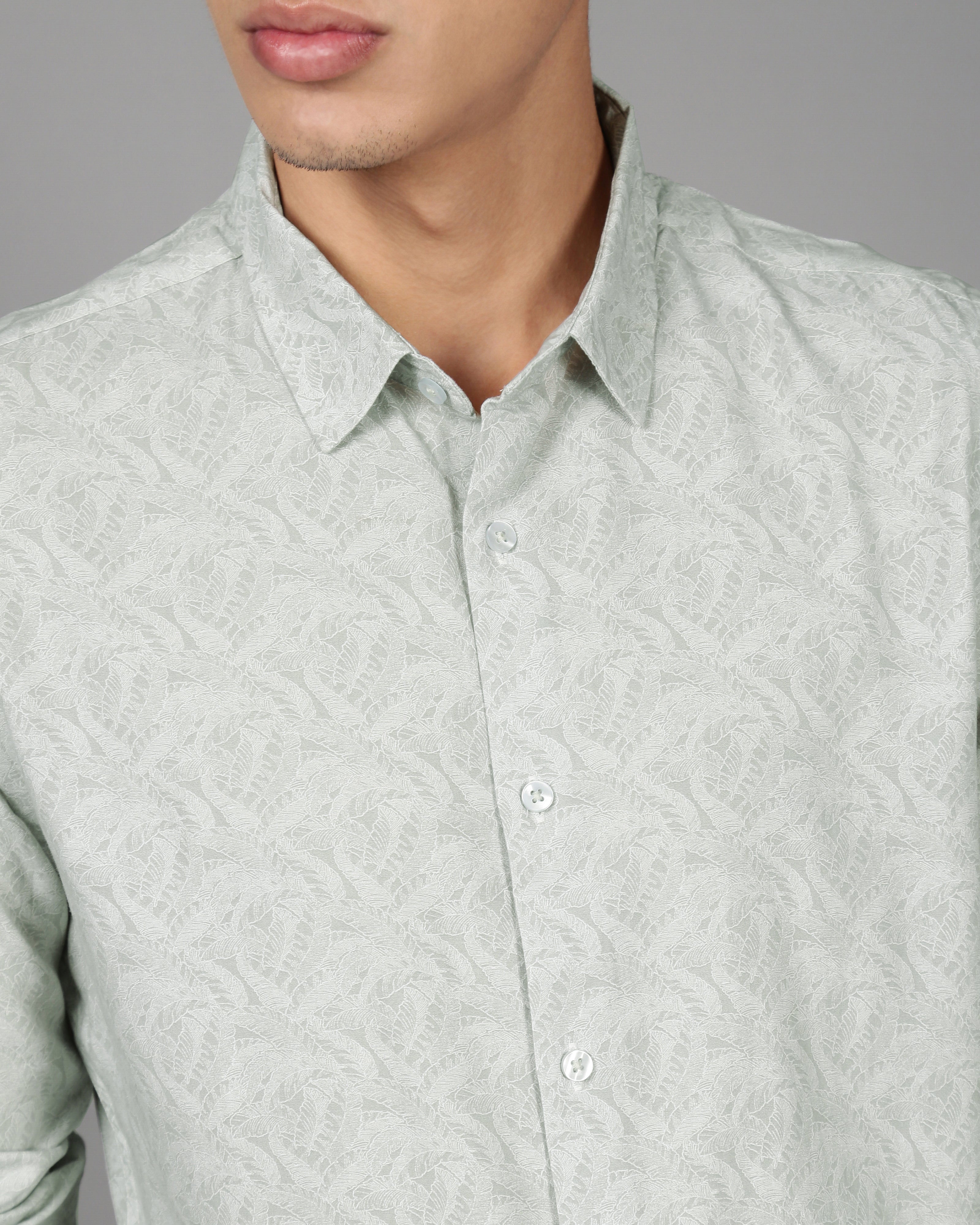 Men Smart Slim Fit Tropical Printed Cotton Casual Shirt
