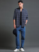 Men's Premium Oxford Checks Blue Shirt