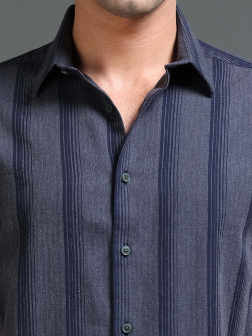 Men's Melange Twill Stripes Shirt