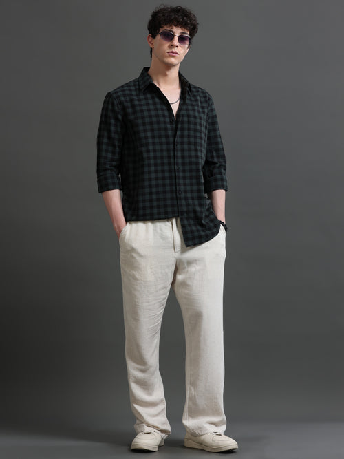 Men Smart Slim Fit Buffalo Checks Checked Casual Shirt