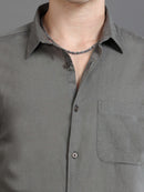 Men Smart Cotton Linen Slim Fit Shirt