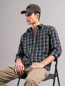 Men Smart Slim Fit Tartan Checks Checked Casual Shirt
