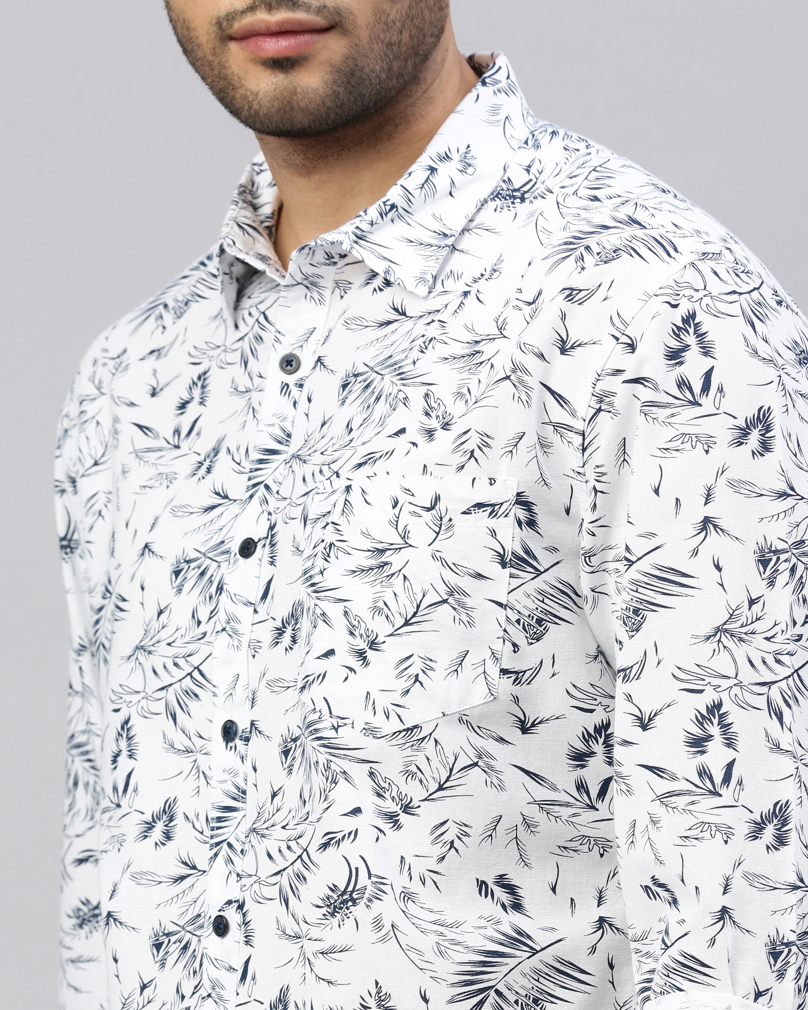 Men Standard Slim Fit Floral Opaque Printed Casual Shirt