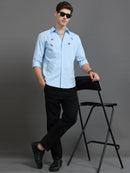 Men Oxford Embroidary Slim Fit Shirt