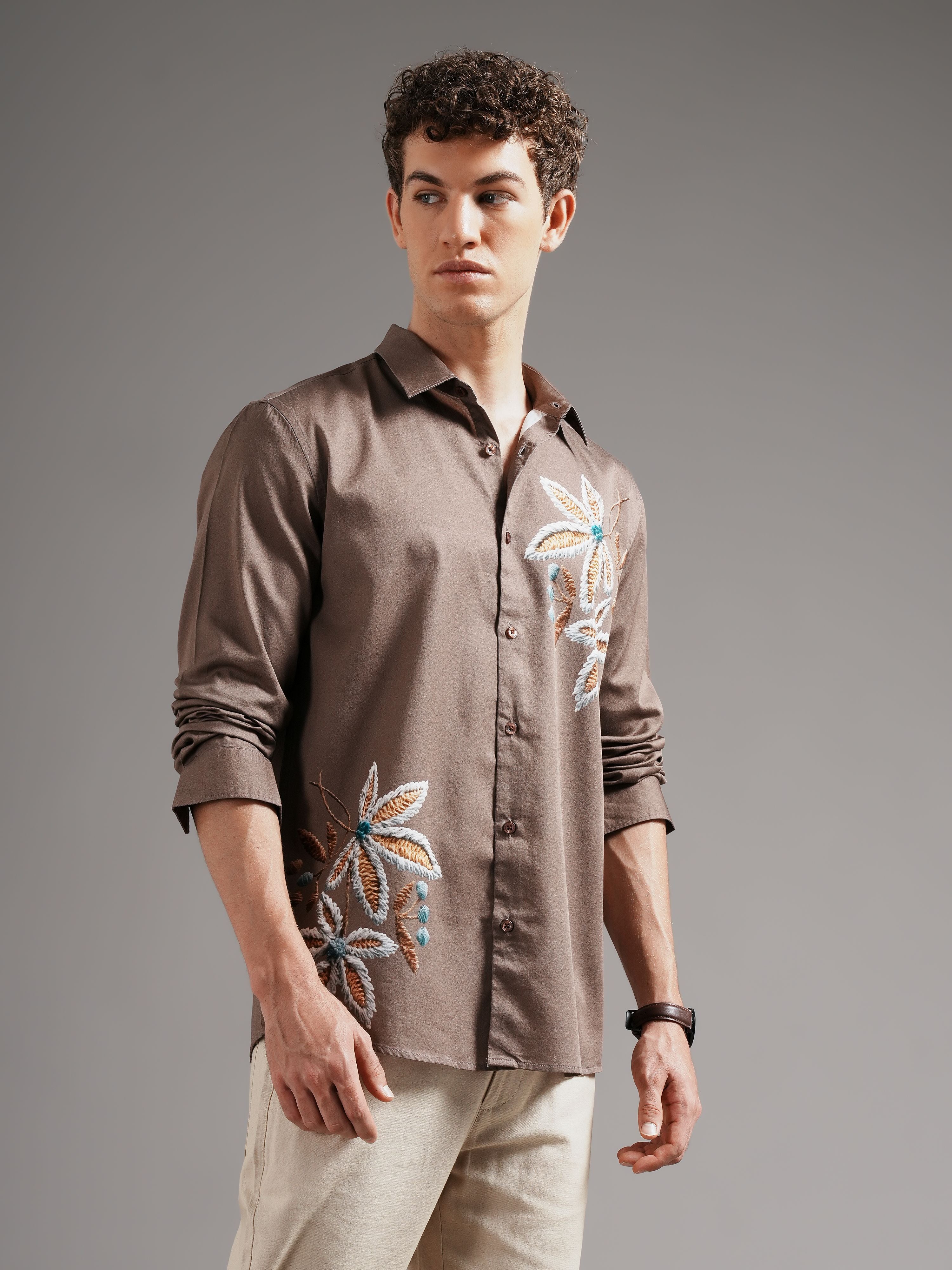 Men Smart Slim Fit Printed Casual Shirt