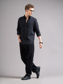 Smart Slim Fit Vertical Striped Spread Collar Cotton Casual Shirt
