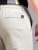 Men Smart Stripped Ankel Fit Low-Rise Chinos Trousers